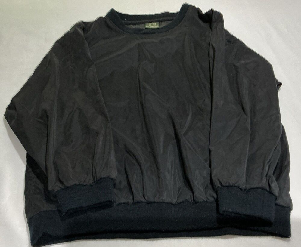 Weatherproof Garment Company Windbreaker Mens Medium Black Pullover